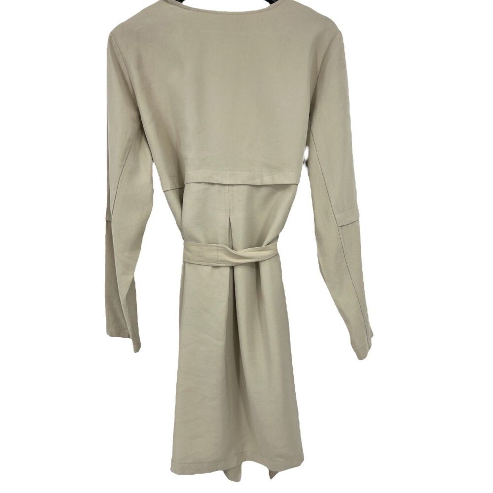 Khaki Wrap Jacket Women's Size Med Tie Front Dressy Business Professional - Picture 4 of 13
